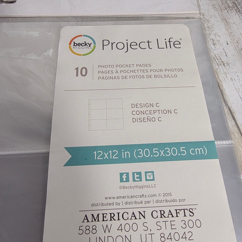 Becky Higgins Project Life Design C 12x12 Photo Pocket Pages 20 Count 50101-5 - Picture 5 of 5